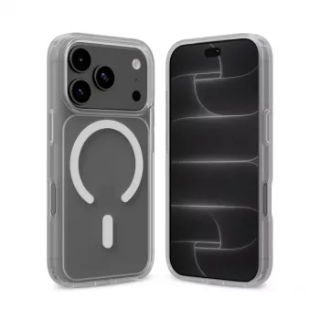 Crong Matte Magnetic MagSafe dėklas iPhone 18 Pro / 17 Pro, baltas