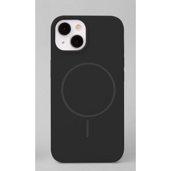 iLike Apple iPhone 15 Soft Touch silikoninis dėklas su magnetu, juodas