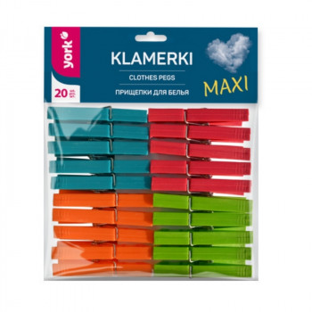 YORK MAX skalbinių segtukai, 20 vnt.
