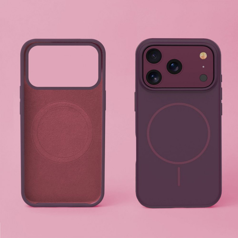 TFO Silicone Thin Mag dėklas, skirtas iPhone 17 Pro Max / iPhone 18 Pro Max 6.9 inch, tamsiai vyšninis