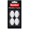 Sauber ovalūs kabliukai, 4 vnt., 2,3x4 cm, balti