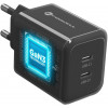 Forcell F-Energy GaN III VT-60 60W PD QC 4.0+ 2x USB-C juodas sieninis įkroviklis + USB-C kabelis