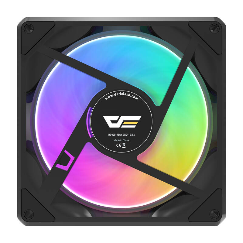 Darkflash Gauss G24 120 mm ARGB PWM korpuso ventiliatorius, juodas