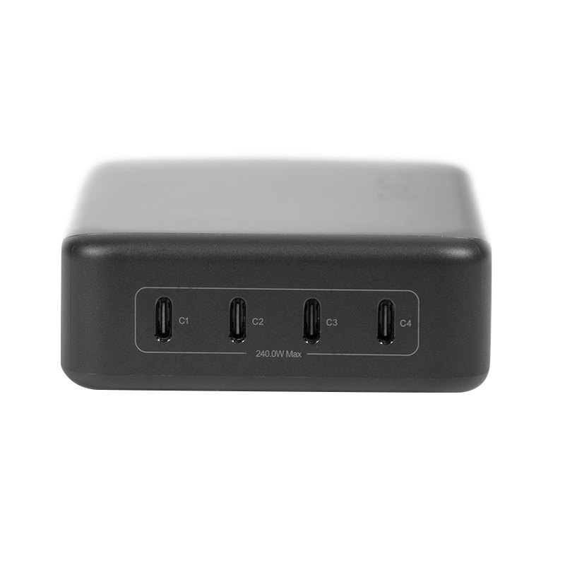 Logilink USB-C stalinis įkroviklis, 240 W, GaN, 4 prievadų, 4x USB-C (PD), juodas