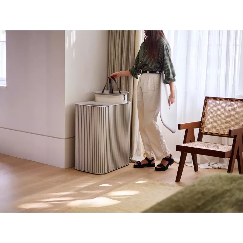 Joseph Joseph Tota Twin Luxe 90 l skalbinių rūšiuoklis, ekru