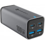 Forcell F-Energy GaN III VT-49 stalinis įkroviklis, 2x USB-C + 2x USB-A, PD, QC 4.0, 100 W, pilkas