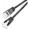 Wirewin SLIM Cat6a 10 Gigabit U/FTP lengvasis komutacinis kabelis, apvalus, Ø 3,8 mm, 0,15 m, juodas