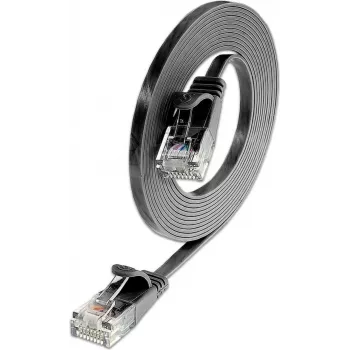 Wirewin Slim Cat6 U/UTP komutacinis kabelis RJ45, 0,1 m, juodas
