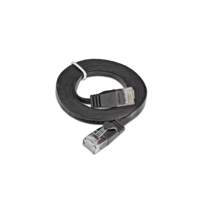 Wirewin Slim Cat6 U/UTP komutacinis kabelis RJ45, 0,1 m, juodas