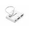 celexon USB-C daugiafunkcis adapteris į HDMI ir USB-A, M/F, baltas