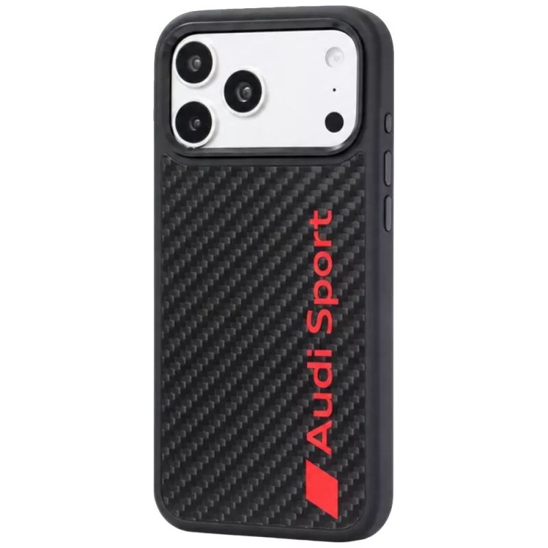 Audi R8 anglies pluošto MagSafe dėklas iPhone 18 Pro Max / 17 Pro Max, juodas