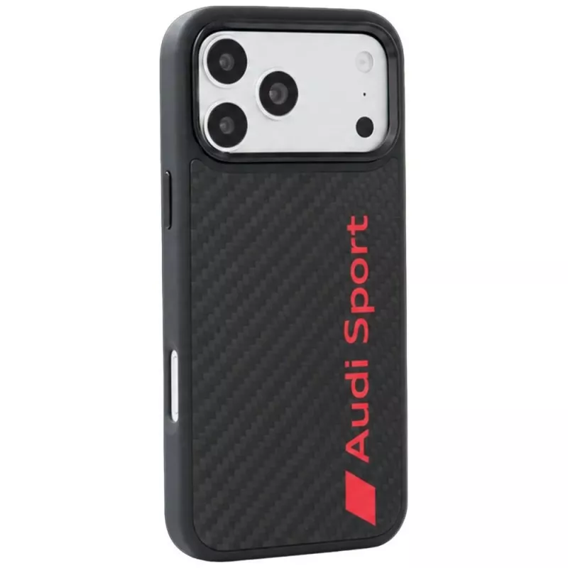 Audi R8 anglies pluošto MagSafe dėklas iPhone 18 Pro Max / 17 Pro Max, juodas