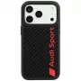 Audi R8 Carbon Fiber MagSafe dėklas, skirtas iPhone 18 Pro / 17 Pro, juodas