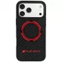 Audi RSQ Carbon Fiber Sport Red Circle MagSafe dėklas iPhone 18 Pro Max / 17 Pro Max, juodas