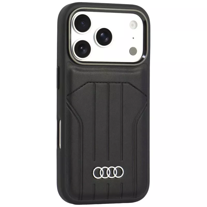 Audi sintetinės odos „MagSafe“ dėklas „iPhone 18 Pro“ / „17 Pro“, juodas