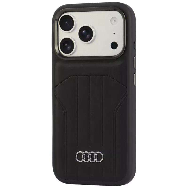 Audi sintetinės odos „MagSafe“ dėklas „iPhone 18 Pro“ / „17 Pro“, juodas