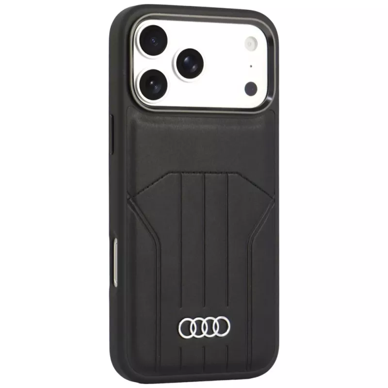 Audi sintetinės odos MagSafe dėklas iPhone 18 Pro Max / 17 Pro Max, juodas