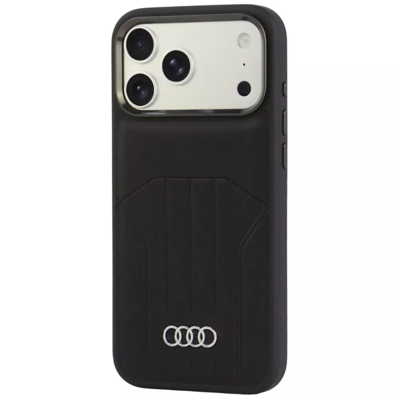 Audi sintetinės odos MagSafe dėklas iPhone 18 Pro Max / 17 Pro Max, juodas