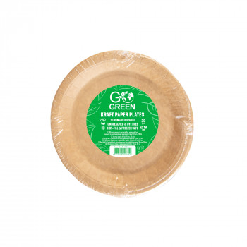 Gogreen Go Green kraft popierinės lėkštės Ø18 cm, 20 vnt.