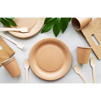 Gogreen Go Green kraft popierinės lėkštės Ø18 cm, 20 vnt.