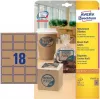 Avery Zweckform L7110-25 etiketės, nuolatiniai klijai, natūraliai rudos, 62 x 42 mm, 450 vnt. (25 lapai x 18)