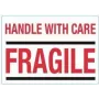 rillprint įspėjamieji lipdukai HANDLE WITH CARE / FRAGILE, su nuolatiniais klijais, balti/raudoni