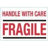 rillprint įspėjamieji lipdukai HANDLE WITH CARE / FRAGILE, su nuolatiniais klijais, balti/raudoni