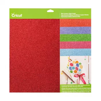 Cricut blizgaus kartono rinkinys 30 x 30 cm, 10 lapų, Brights (P)