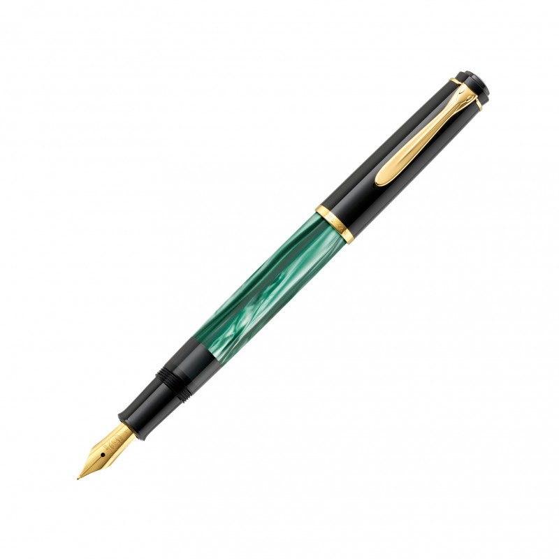 Pelikan Classic M200 stūmoklinis plunksnakotis, žalias marmurinis