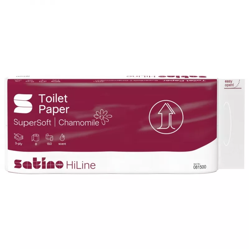 Satino HiLine SuperSoft Chamomile 3 sluoksnių tualetinis popierius, 8 ritinėliai