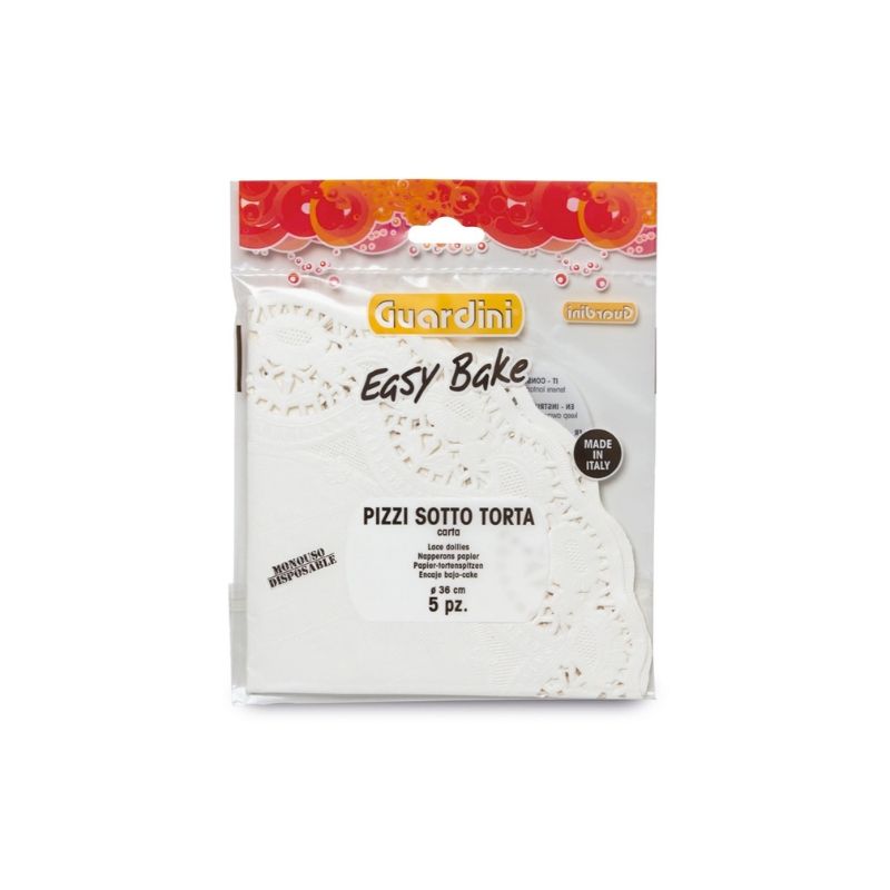 Guardini Easy Bake dekoratyvinės popierinės servetėlės tortams Ø 36 cm, 5 vnt.