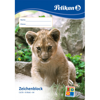 Pelikan C4/10 piešimo bloknotas A4, 100 g/m², 10 lapų, be chloro, baltas