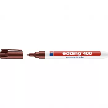 edding 400 permanentinis žymeklis, 1 mm apvalus antgalis, pildomas, rudas