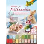 folia kalėdinių motyvų bloknotas, 270 g/m², įvairių spalvų
