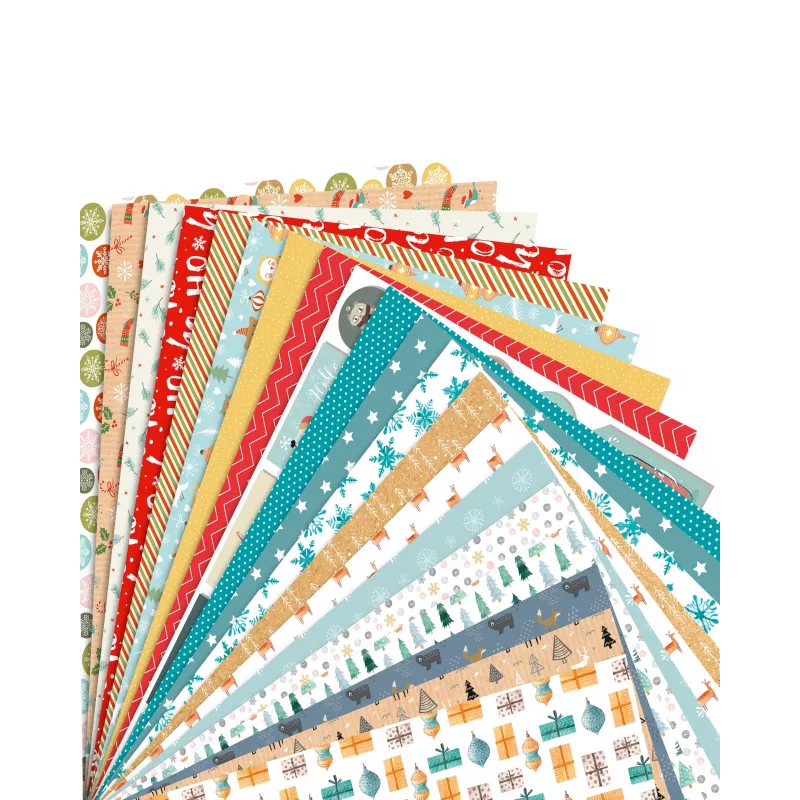 folia motyvų bloknotas Winterzauber, 270 g/m², įvairių spalvų
