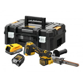 DeWALT DCM200E2T 18V akumuliatorinė juostinė dildė, 2x 1,7Ah Powerstack akumuliatoriai, TSTAK
