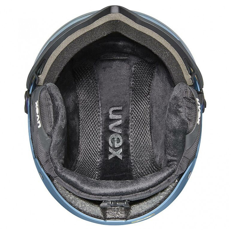 UVEX Wanted Visor slidinėjimo šalmas, akmens spalvos/mėlynas, 58-61
