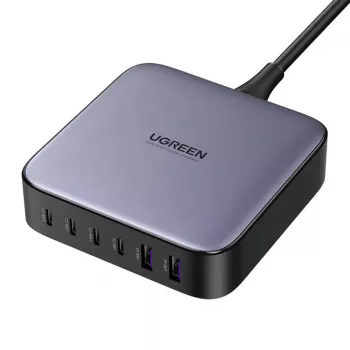 Ugreen 200W GaN įkroviklis, 4x USB-C, 2x USB-A, juodas