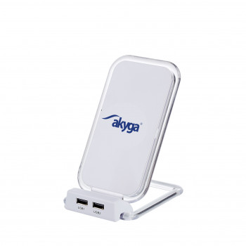 Indukcinis įkroviklis QI Akyga AK-QI-03 5V max 1.5A 2 x USB 2.0