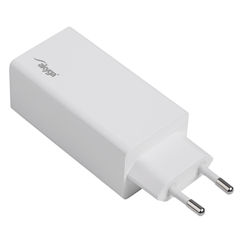 Sieninis įkroviklis Akyga AK-CH-20 100W USB-C USB-A PD GaN 5-20V / 1.5-5A baltas