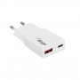 Sieninis įkroviklis Akyga AK-CH-27 30W USB-C USB-A PD GaN 5-20V / 1.5-3A baltas