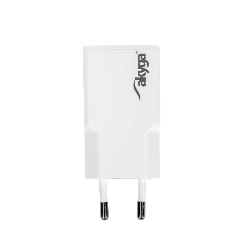 Sieninis įkroviklis Akyga AK-CH-27 30W USB-C USB-A PD GaN 5-20V / 1.5-3A baltas