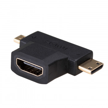 Akyga AK-AD-23 HDMI (F) į Mini HDMI (M) / Micro HDMI (M) adapteris, juodas