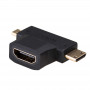 Akyga AK-AD-23 HDMI (F) į Mini HDMI (M) / Micro HDMI (M) adapteris, juodas