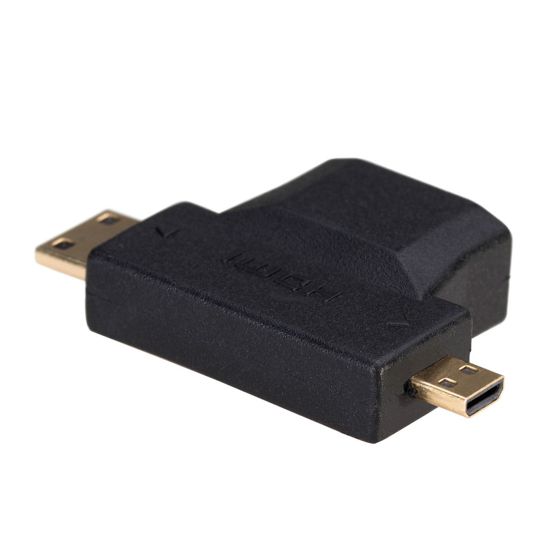 Akyga AK-AD-23 HDMI (F) į Mini HDMI (M) / Micro HDMI (M) adapteris, juodas