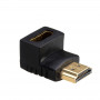 Akyga AK-AD-01 HDMI adapteris kištukas – lizdas, 90° kampu į viršų, juodas