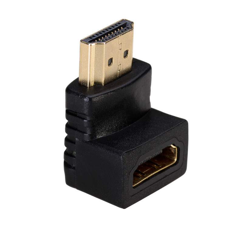Akyga AK-AD-01 HDMI adapteris kištukas – lizdas, 90° kampu į viršų, juodas