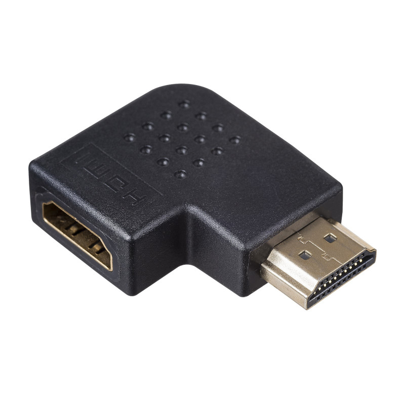 Akyga AK-AD-45 HDMI (kištukas) – HDMI (lizdas) adapteris, 90° kampu į kairę, juodas