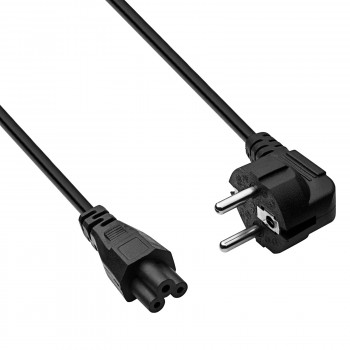 Akyga AK-NB-01A nešiojamojo kompiuterio maitinimo laidas CEE 7/7 į IEC C5 (dobilo tipo), 3x 0,5 mm², 1,5 m, juodas