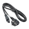 Akyga AK-NB-01A nešiojamojo kompiuterio maitinimo laidas CEE 7/7 į IEC C5 (dobilo tipo), 3x 0,5 mm², 1,5 m, juodas